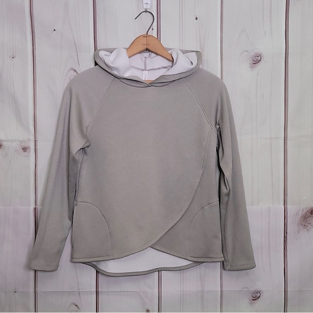 Ideology Grey Crossover Hem Hoodie Girls Size Large L